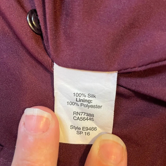 Madewell Silk Lassi Burgundy Floral Polka Dot Mini Pockets Lined Dress Size 4 - Picture 14 of 16
